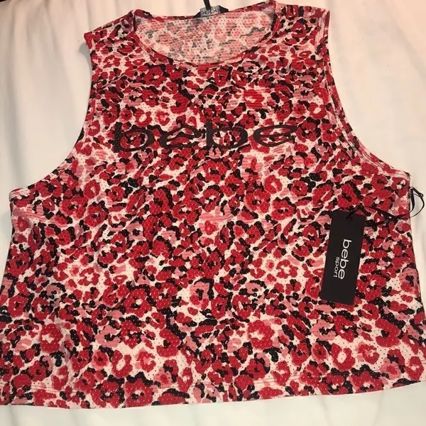 Bebe red black white sleeveless tank - Image 2