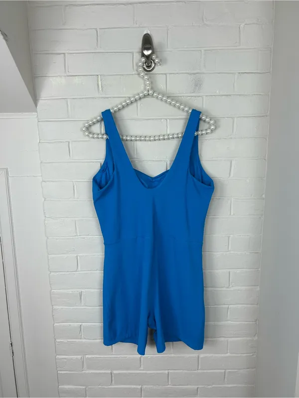 All In Motion Blue Ribbed Active Athletic Romper Size L - Image 8