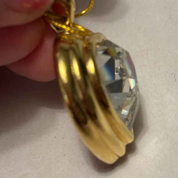 Gold plate Heart Pendant with Austrian Crystal - Image 3