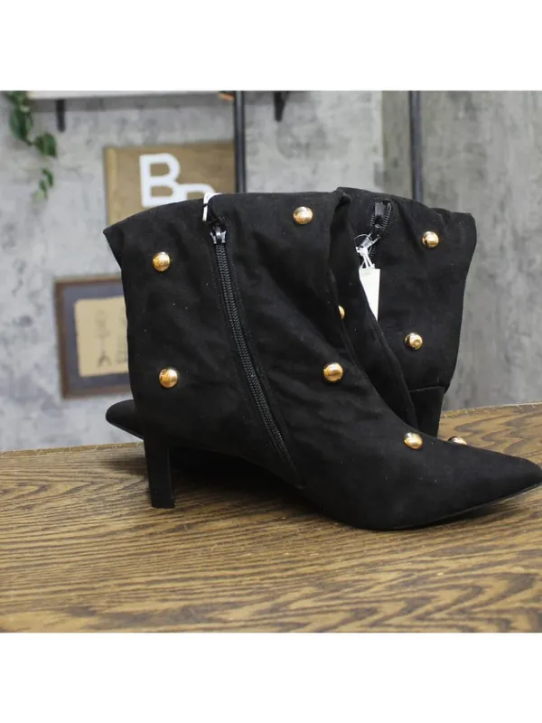 A New Day Womens Justice Boots Faux Suede Studded 94568942 Jet Black 7.5M - Image 7