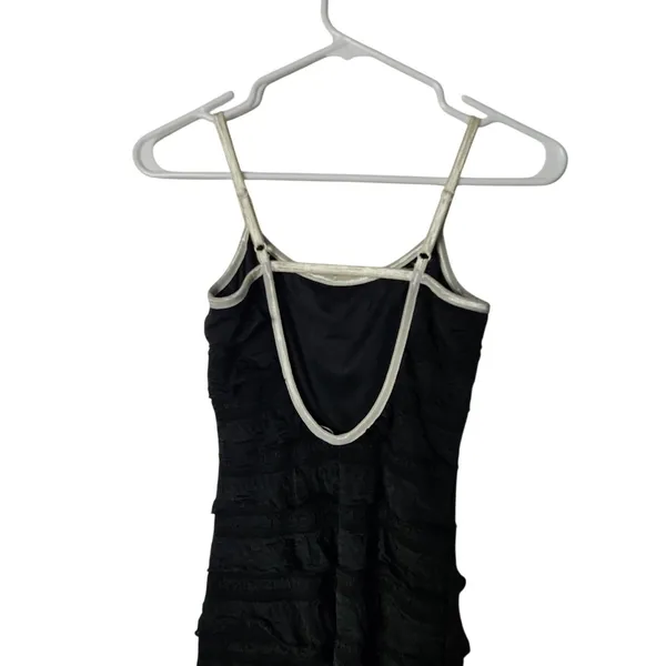 Inspired Hearts Black Tiered Ruffled Sleeveless Maxi Bodycon Sheath Dress Sz XS - Image 5