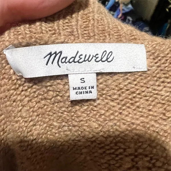 Madewell Women's Brown V-Neck Cardigan Sweater Size S Long Sleeve - Image 2
