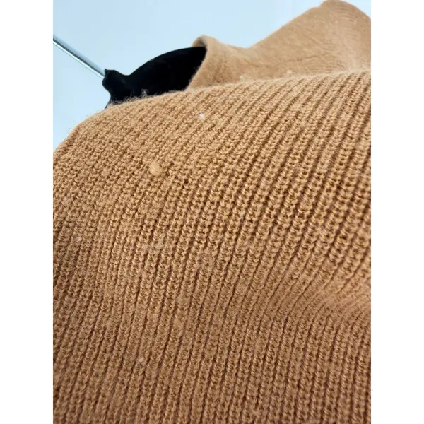 Alice + Olivia Sweater Womens S Tan Wool Gold Hardware Mock‎ Neck Luxury - Image 10