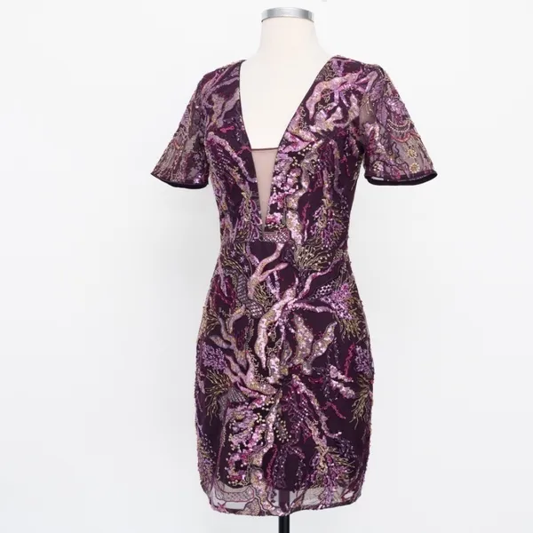 Dress The Population Floral‎ Sequin Embroidery Mini Dress - Image 8