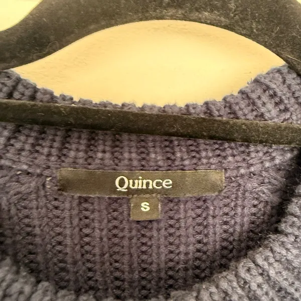 Quince Women’s Small Blue Organic Cotton Fisherman Crew Sweater - Image 2