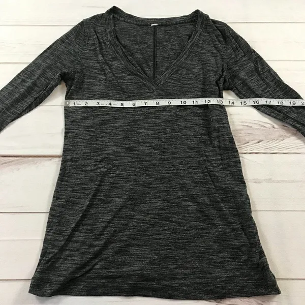 Lululemon Women V-Neck Long Sleeve Workout Shirt - Image 6