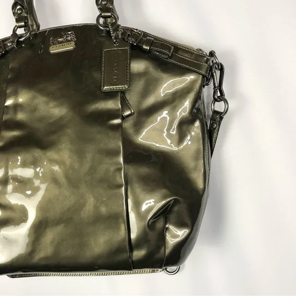 Coach Olive Green Madison Lindsay Large‎ Leather Shoulder Bag - Image 4