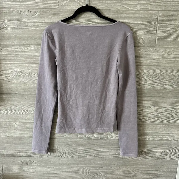 BDG‎ Urban Outfitters Ruched Front Long Sleeve Top Lilac Purple Size M - Image 3