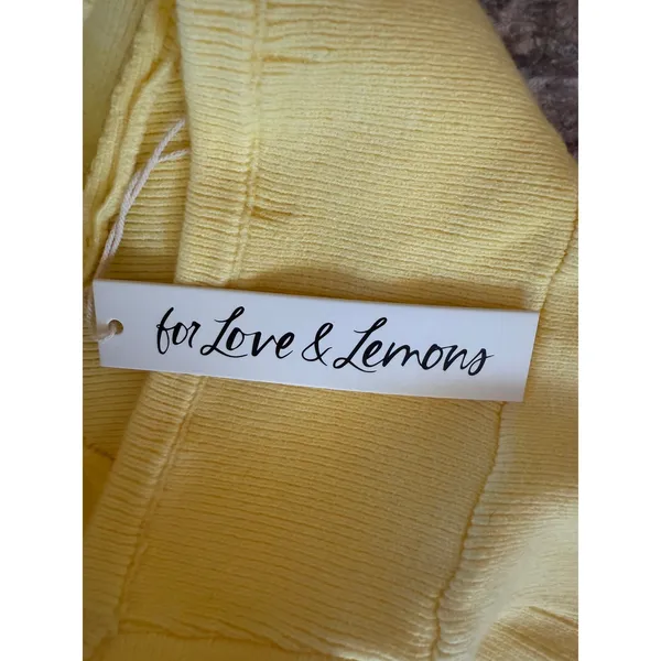 NWT‎ For Love & Lemons Mona Mini Yellow Halter Dress Sz Small $153 - Image 9