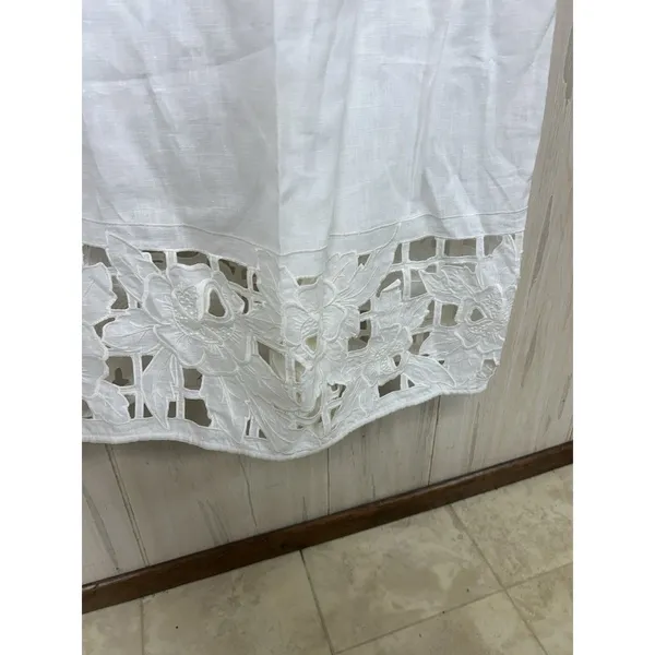 Zimmermann Linen White Eyelet Broderie Sun Dress Bridal Resort Size 0 - Image 5