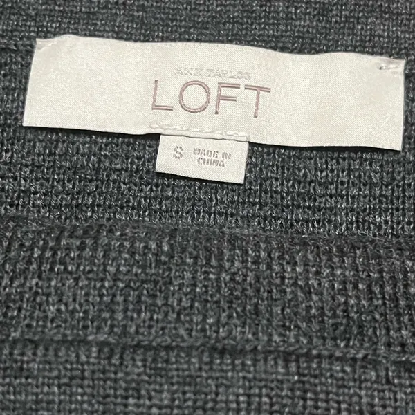 Loft, Wool Blend, Striped, Button Front, Size Small. - Image 5