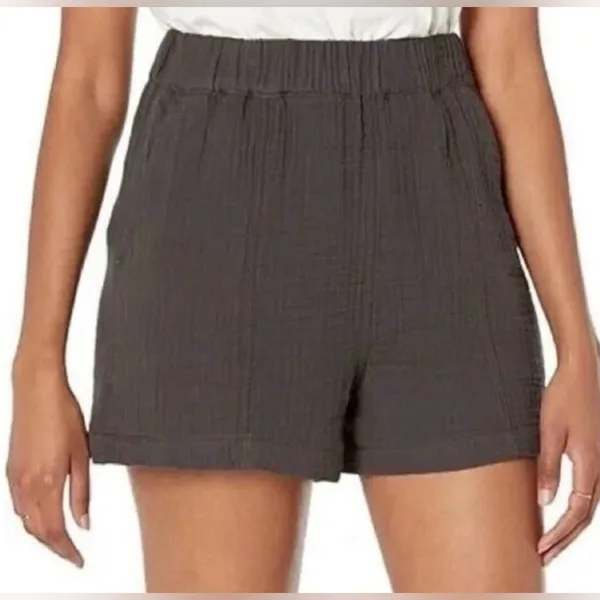 Madewell High Waist Womens Gray Gauze Cotton Comfy Shorts M - Image 3