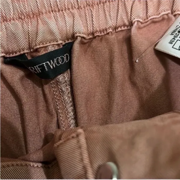 Driftwood Mauve Embroidered Stitch Cuffed Leg Pants(Size Small) - Image 7