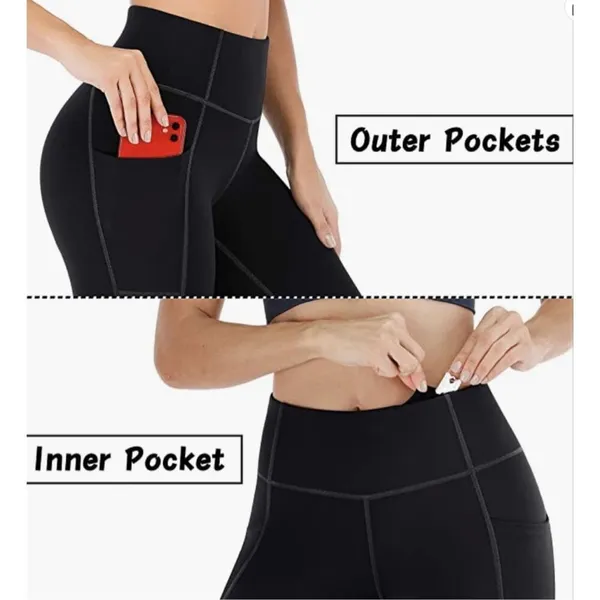 NWT Heathyoga Black High Waisted Yoga Workout Tummy Control Leggings Pants - XXL - Image 3