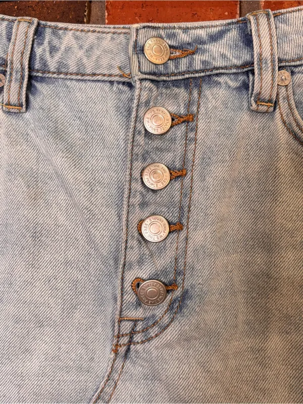 Free people We the Free women’s distressed denim mini skirt blue 29 - Image 2