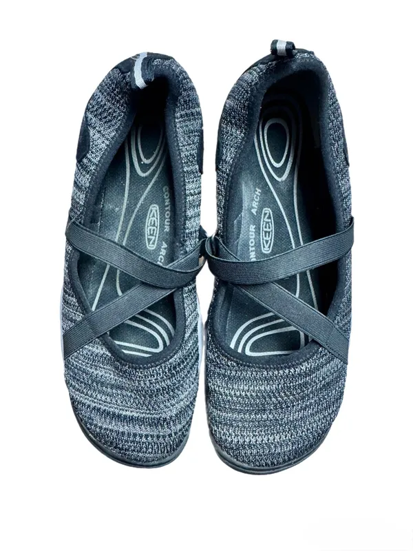 Keen Women's Charcoal Black Hush Knit Mary Jane Flats Crisscross Straps 8.5 - Image 2