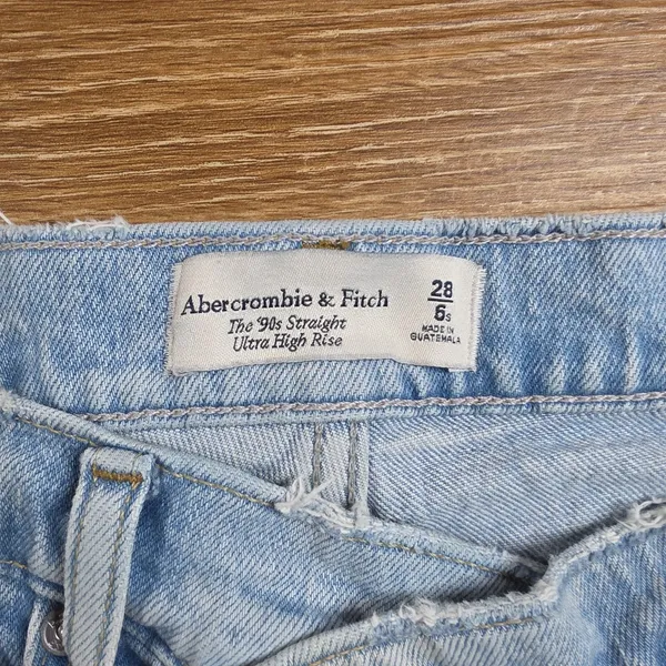 Abercrombie & Fitch 90s Straight Jeans Women 28 6S Light Wash High Rise Casual - Image 7