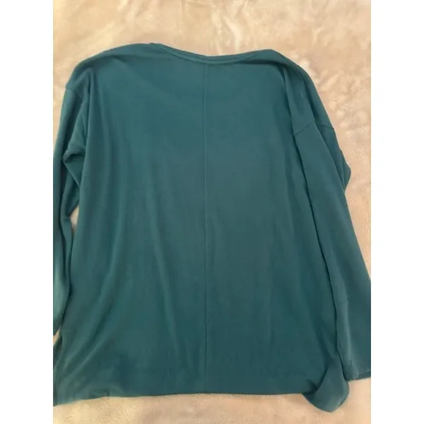 Banana Republic Teal Green Long Sleeve Knit Crew Neck Top Womens Size M (B) - Image 2