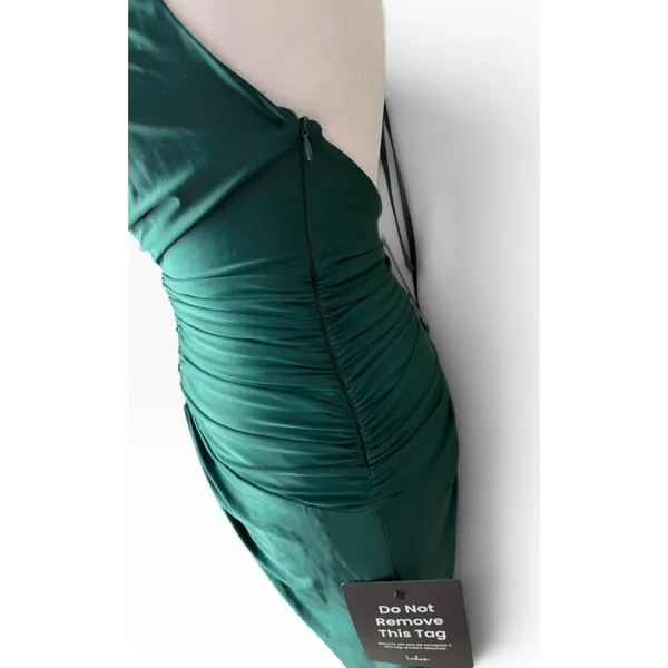 Lulus Emerald Green Ruched Maxi Dress XS - Image 5