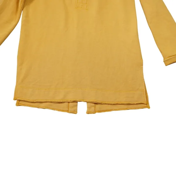 Pilcro Anthropologie Mustard Yellow Shirt Split Back Henley Top XS Cotton Casual - Image 3