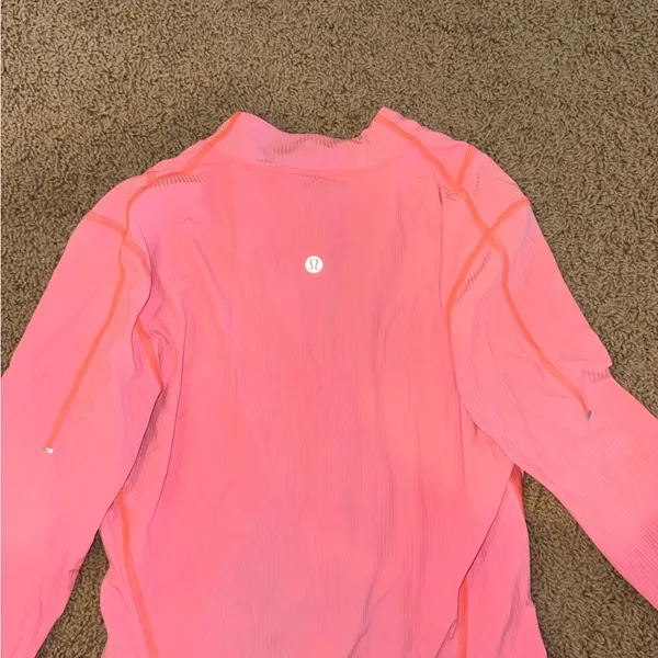 Lululemon Athletica Pink and Red Zip Pullover - Image 4