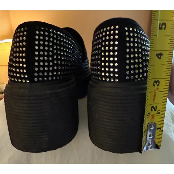 Rouge Helium Loafers Womens Size 10 EU40 Black Rhinestone Platform Chunky Sole - Image 5