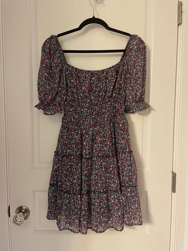 Trixxi Floral Dress Mini Puff Sleeve - Image 2