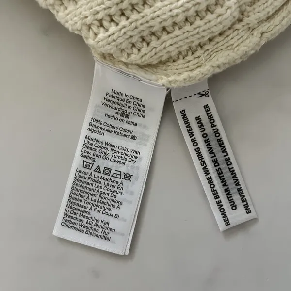 J. Crew Aran Cable Knit V-Neck Sweater Cream XS Tennis Prep Scandi Chic Preppy - Image 7