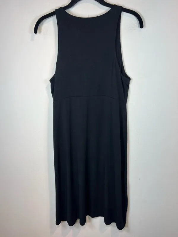 Athleta Santorini High Neck Dress Black Modal UPF 50 Stretch Travel Minimalist M - Image 8