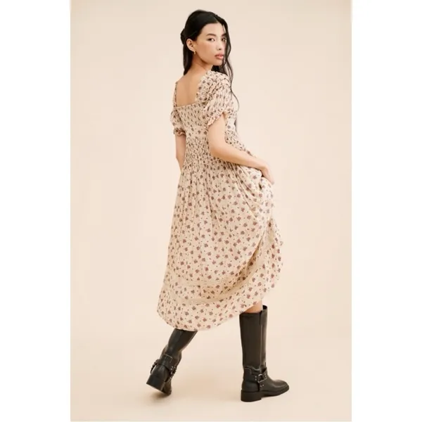 Free People Dainty Cottage Ethereal Bali Juniper Midi Dress 8 Lace Cream Floral - Image 6