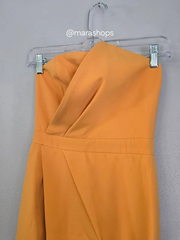 Aliava Eliana Crepe corset Midi Dress Orange - Image 6