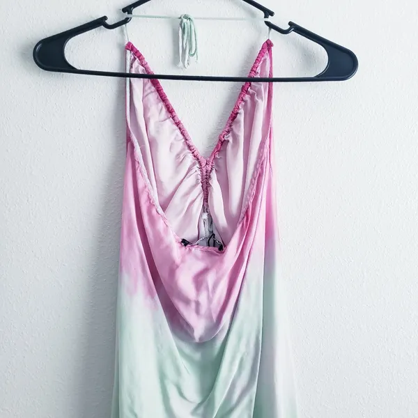Zara Tie Dye Ombre Midi Shine Slit Strappy Dress - Image 9