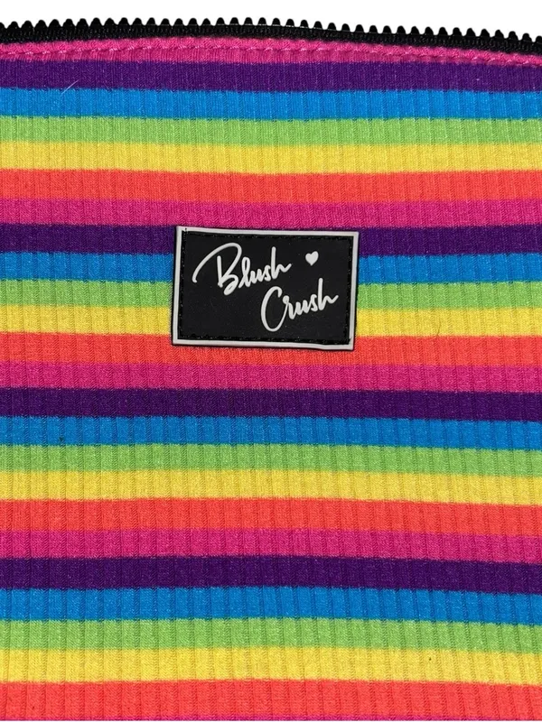 Brush Crush Rainbow Striped Makeup Cosmetic Travel Bag - Image 2