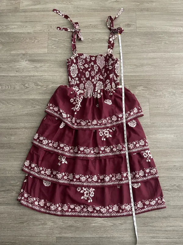 Francesca’s Alice Floral Smocked Tiered Midi Dress - Medium - Image 5