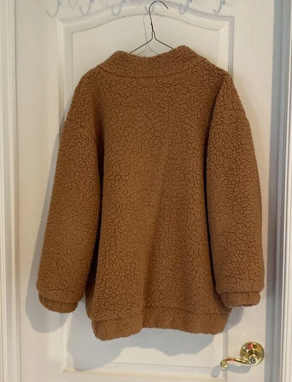 Brown Teddy Jacket Size M - Image 2