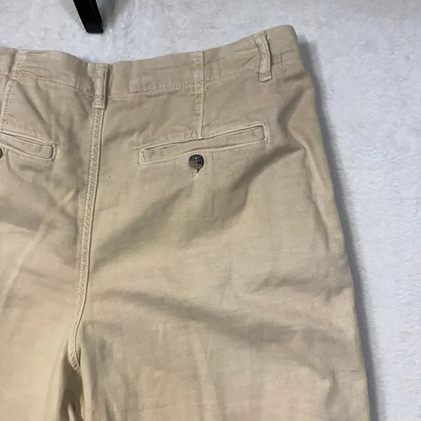 Free People 12 Pleated Tapered Chino Pants Tan Coastal‎ Academia Summer Granola - Image 5
