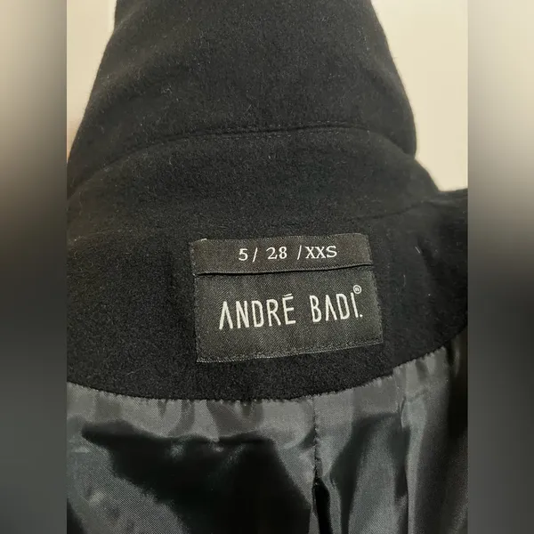 André Badi Wool Black Coat sz XXS - Image 7
