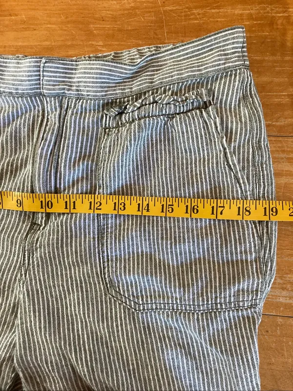 Anthropologie Green Stripe Seashore Linen Cotton Pants Medium - Image 7