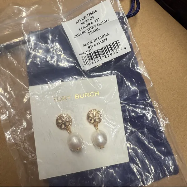 tory burch rope logo drop earring 136616 - Image 4
