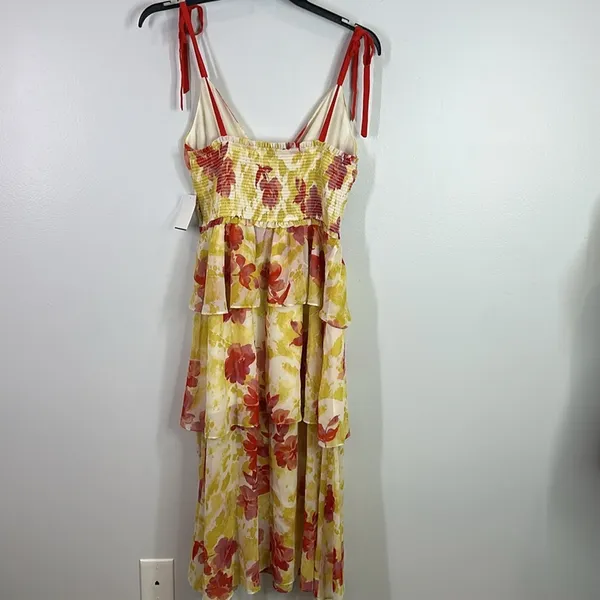4SI3NNA tiered floral lightweight maxi dress size large - Image 5
