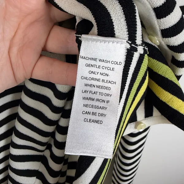 AK Anne Klein Striped Knit Cardigan Sweater Tank Top Set Size L/PL Mod Layering‎ - Image 3
