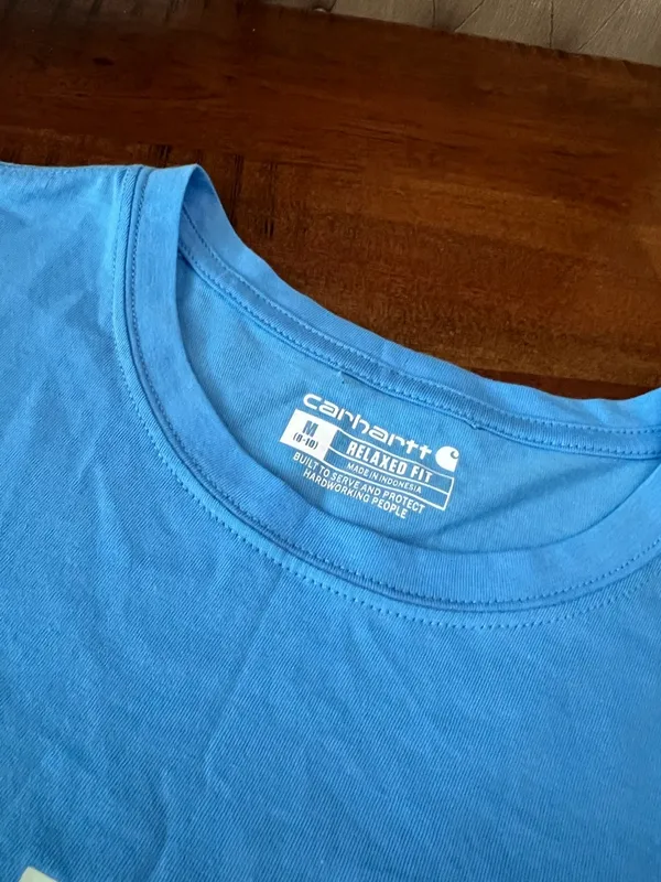 Carhartt Blue Logo Graphic Tee Shirt Medium Relaxed Fit Like New - Image 2