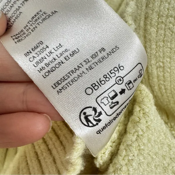 Free People Yellow Cable Knit Quarter Zip Sweater Vest Womens M Classic Preppy - Image 11