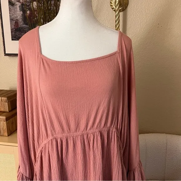 FREE PEOPLE BEACH El Mar Flare‎ Sleeve Mini Dress Size Medium - Image 4