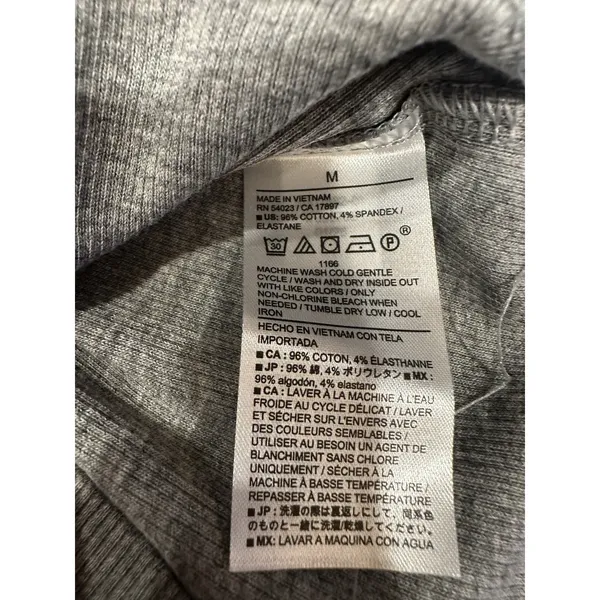 Banana Republic Factory Ribbed Racer Tank Crewneck Size Medium Gray Stretch NEW - Image 5