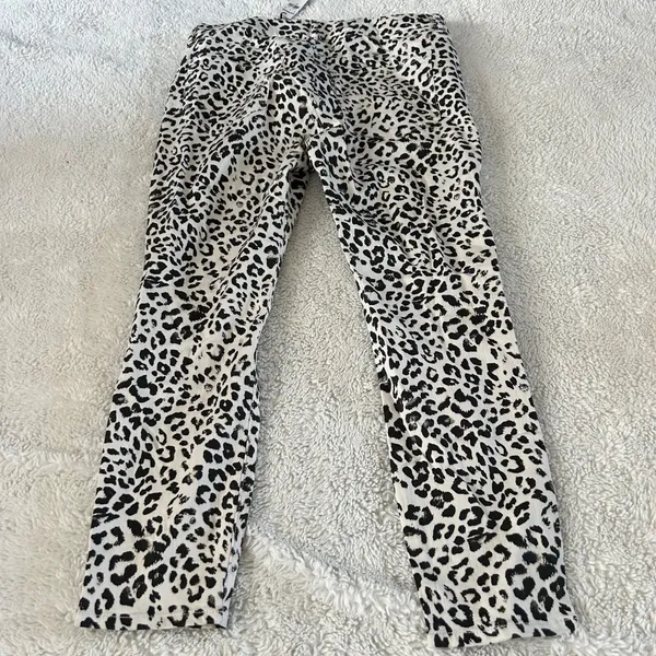 NWT Express Womens Sz 12 Cheetah Mid Rise Ankle Pants Teacher Cotton Fun Casual - Image 3