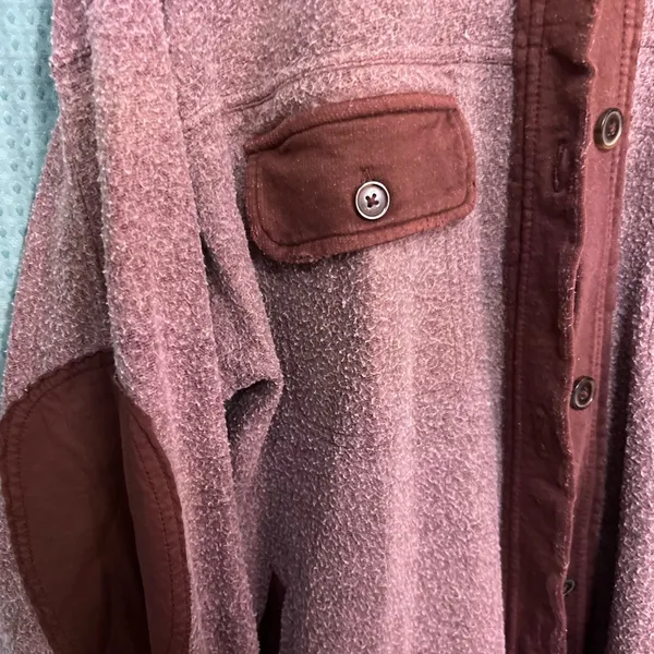 Free People Oversized Bouclé Knit Shacket with Elbow Patches – Size M - Image 5