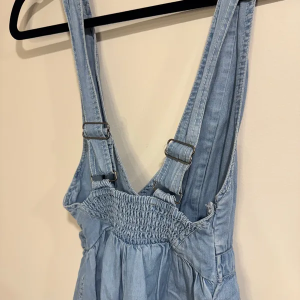 Urban Outfitters Womens Blue Denim Lyocell Romper Wrap Overalls Size XS - Image 5