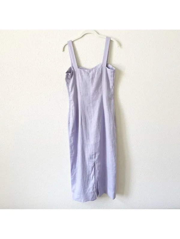 Bhoomi Paris Summer Somewhere 100% Linen Lavender Dress Sz Small Coastal Corset - Image 2
