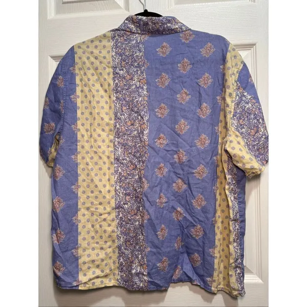 Aritzia Wilfred linen paisley button up shirt M - Image 2